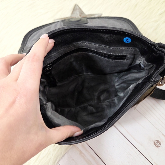 Bed Stu Occurrence Studded Black Crossbody Bag Distressed Handmade NEW NWT - Picture 7 of 9